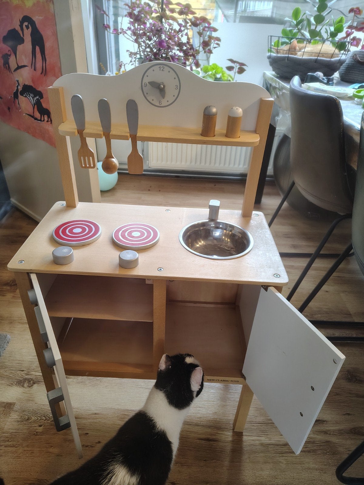 Houten speelkeuken met accessoires van New Classic Toys, Kinderen en Baby's, Ophalen