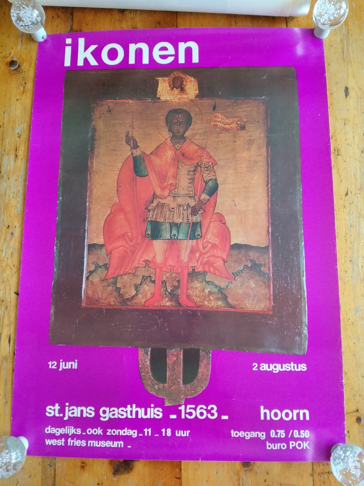 Vintage 'Ikonen' Tentoonstellingsposter - St. Jans Gasthuis, Ophalen of Verzenden, A1 t/m A3, Overige onderwerpen, Rechthoekig Staand