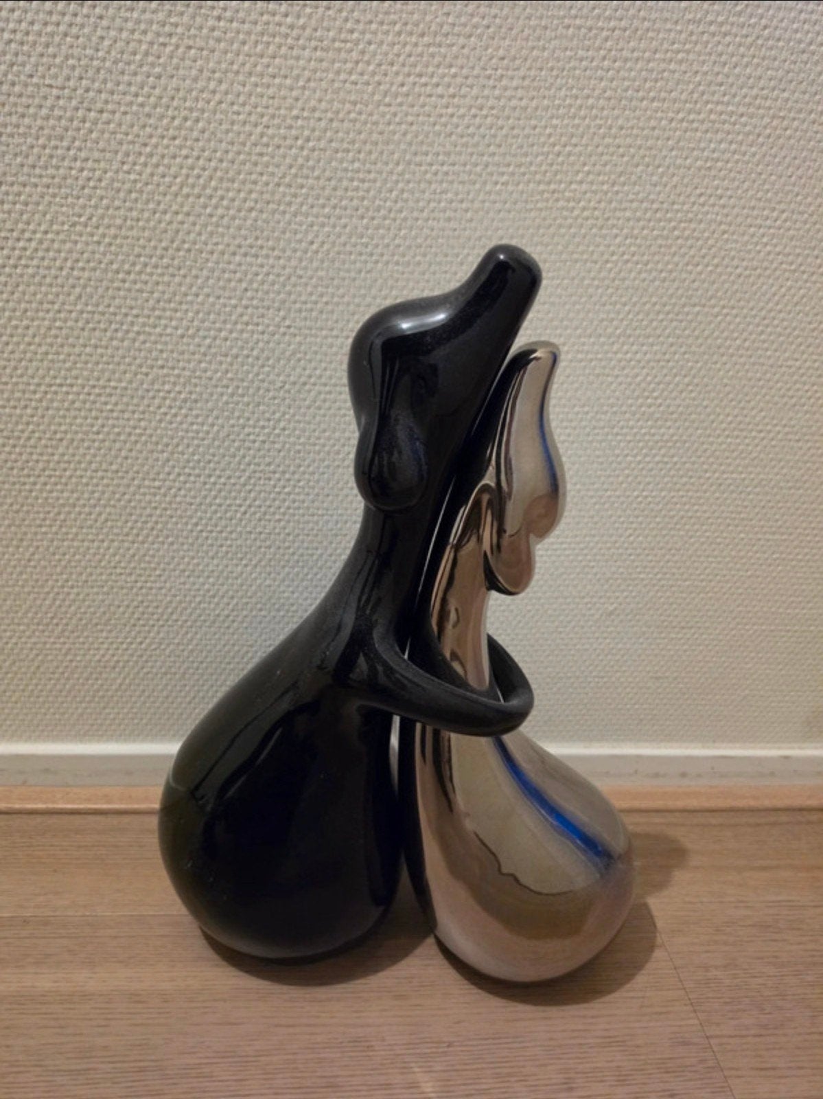 Groot zwart/zilver hondenbeeld - decoratief object, Ophalen of Verzenden, Gebruikt, Zwart