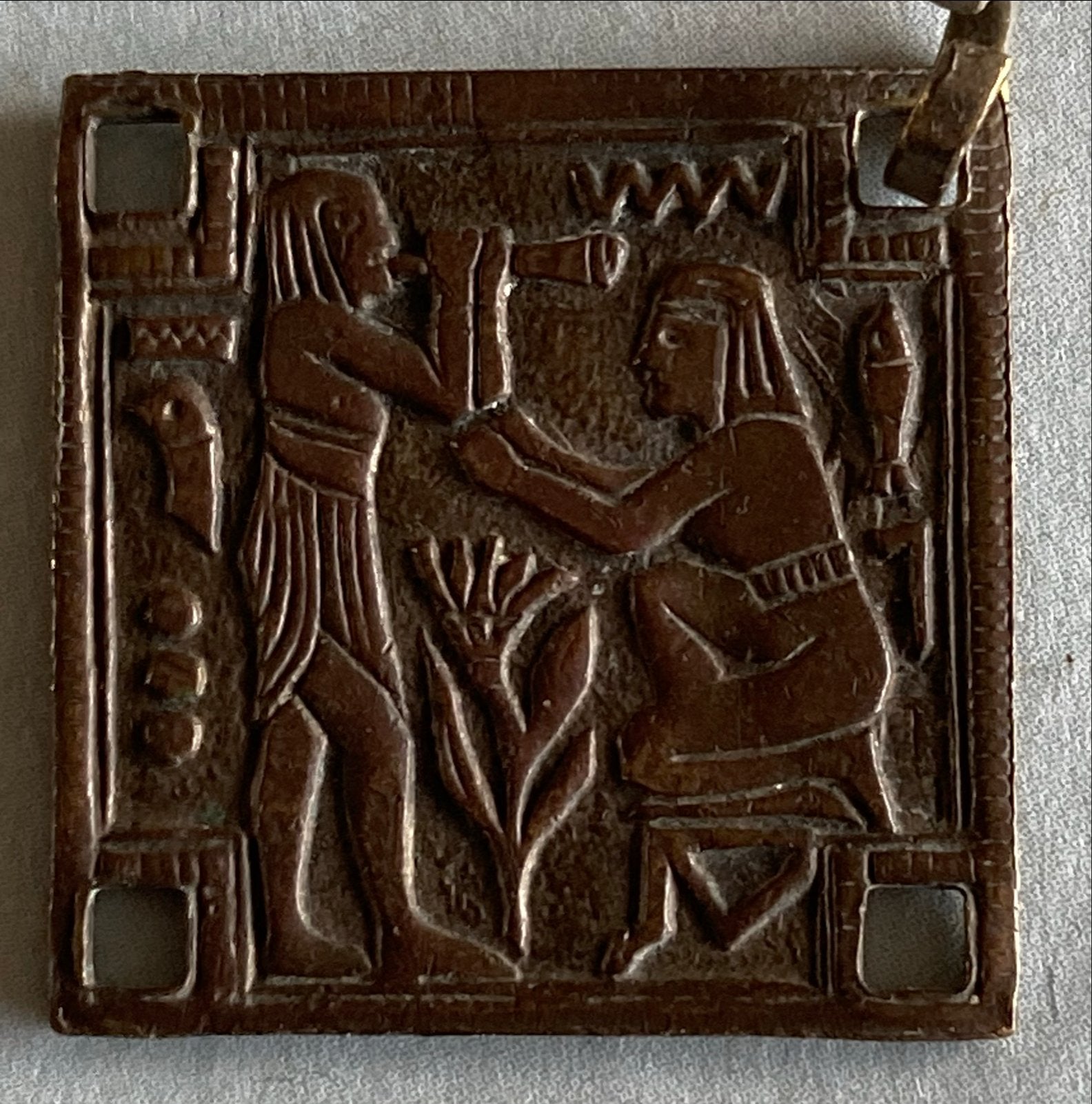 Antieke Egyptische Hanger - Brons/Koper, Ophalen of Verzenden, Brons