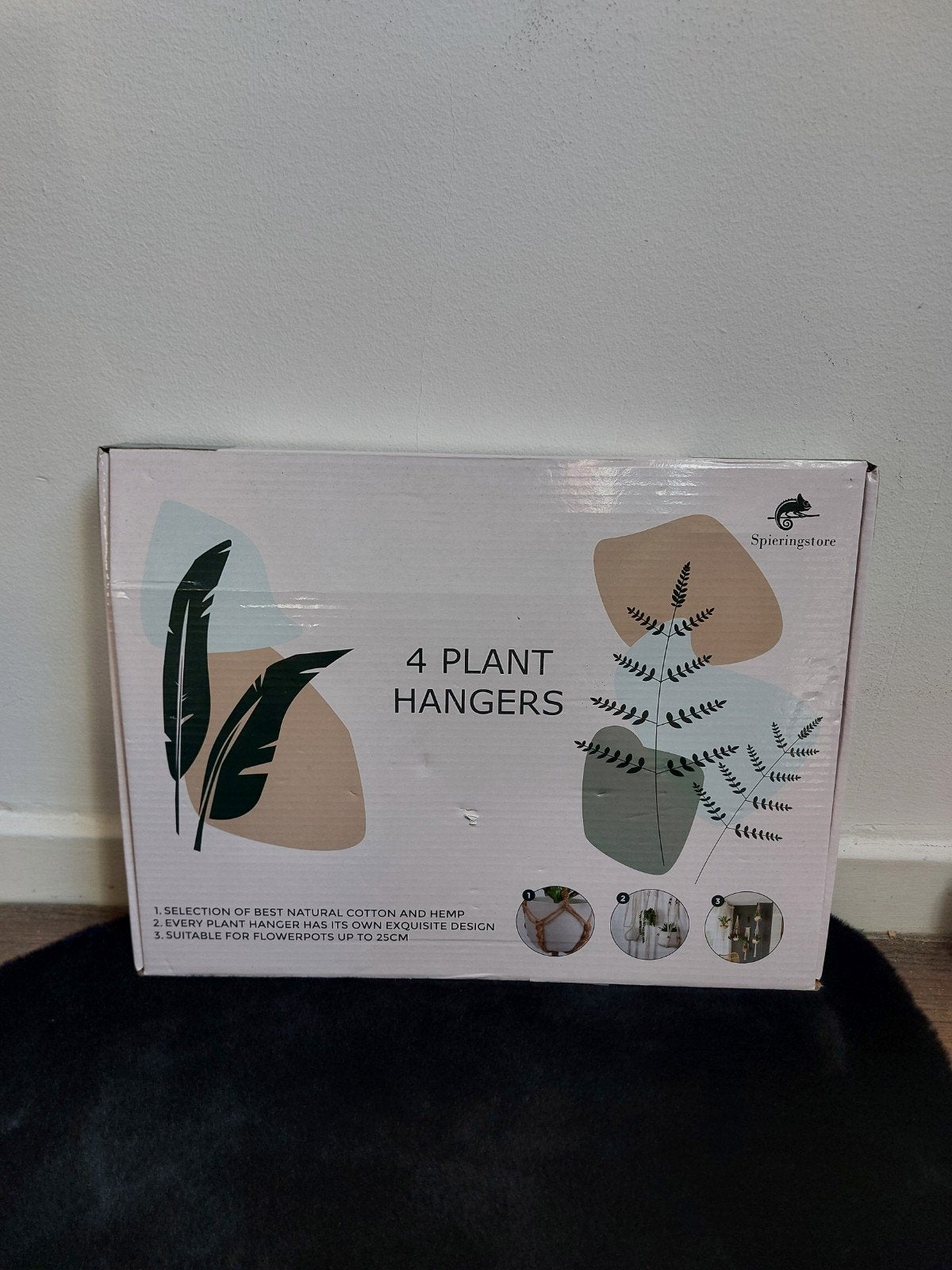 4 Plantenhangers van natuurlijke katoen en hennep, Beige, Boho, Nieuw, Ophalen of Verzenden