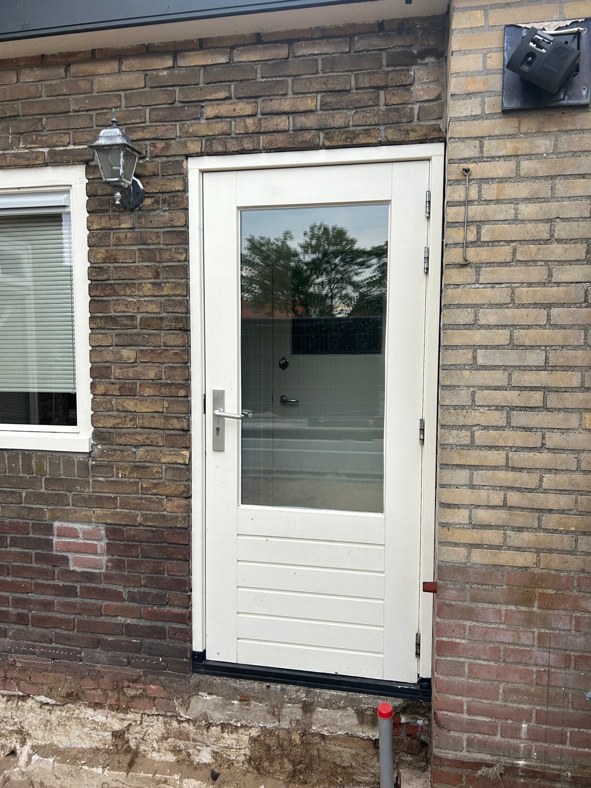 Hardhouten buitendeur met DTS dorpel en 3-puntssluiting, Doe-het-zelf en Verbouw, Deuren en Horren, Gebruikt, Buitendeur, 200 tot 215 cm