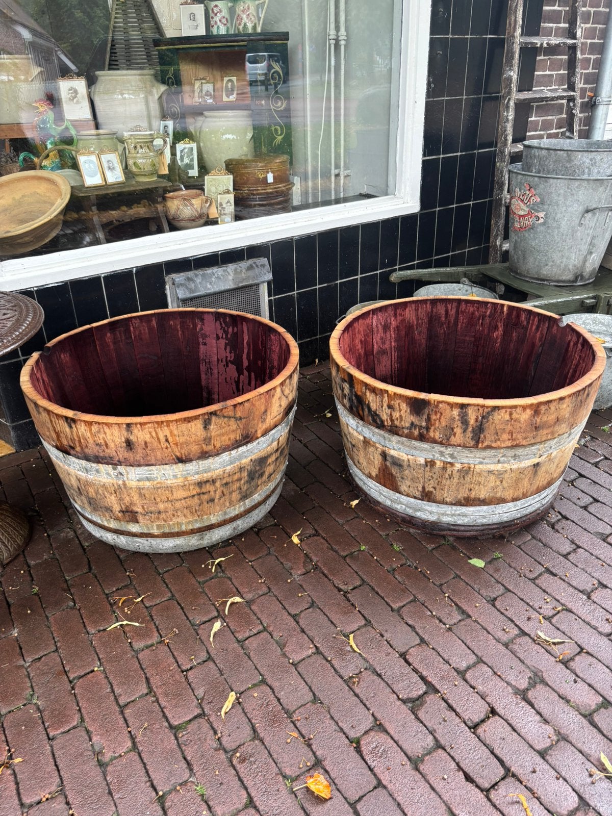 Halve wijnvaten carlotte antiek en brocante, Ophalen