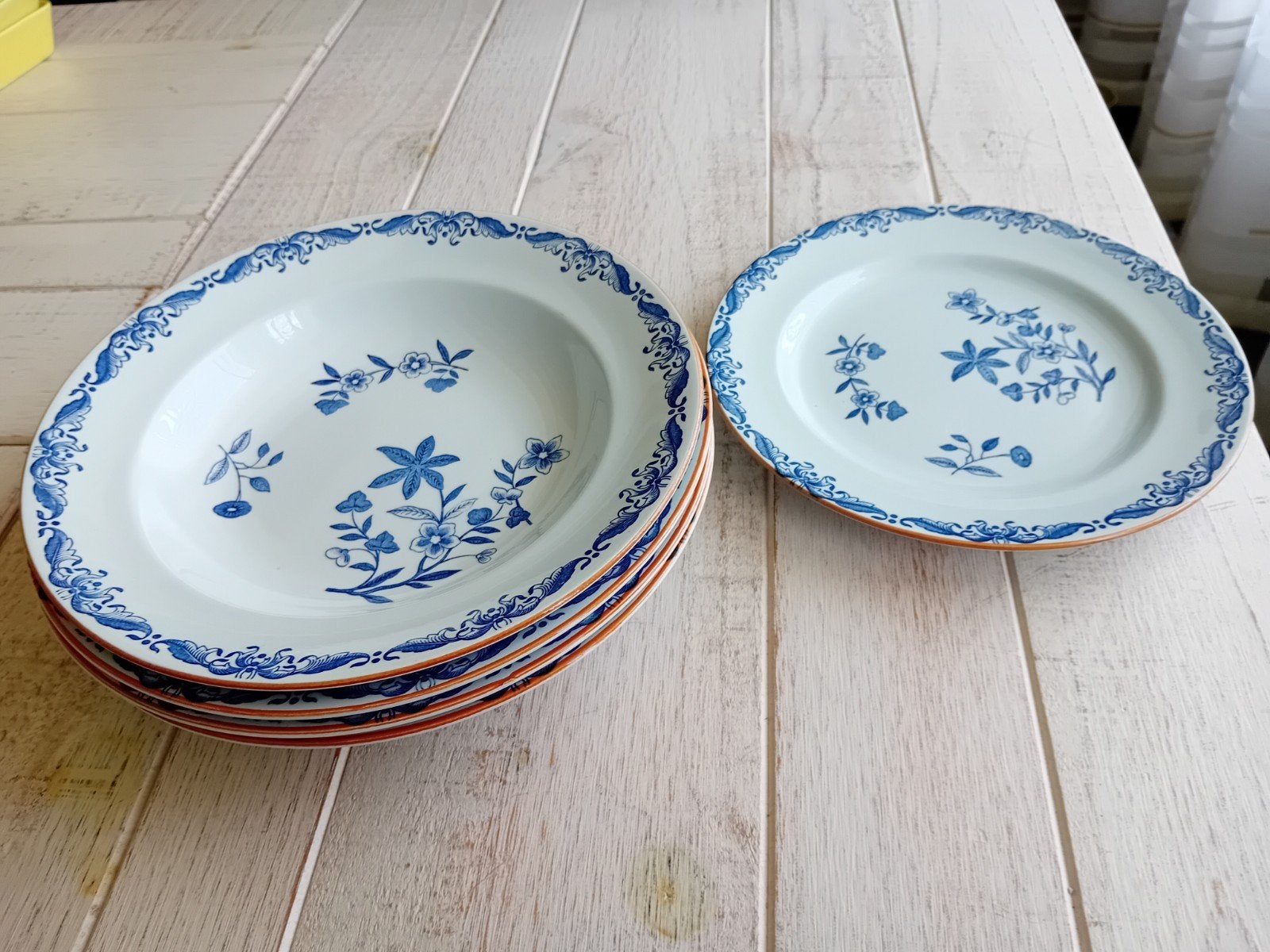 5 borden Rorstrand Ostindia East Indies Sweden puntgaaf, Ophalen of Verzenden, Zo goed als nieuw, Bord(en), Overige stijlen