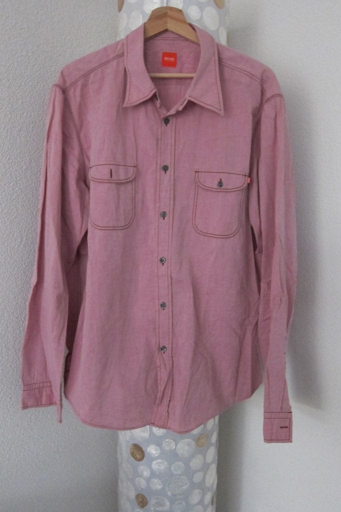 Hugo boss overhemd roze heren xxl valt xl, Zo goed als nieuw, Schipluidenlaan 20 5035KJ Tilburg, Hugo Boss, Roze