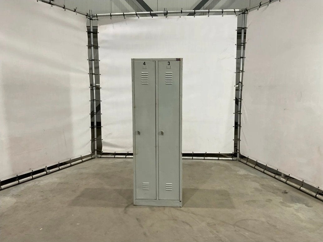 Metalen lockerkast met 2 vakken, Ophalen, Gebruikt, Industrieel