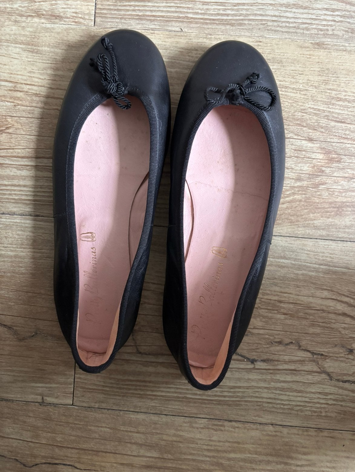 Pretty Ballerina’s van leer mt 37., Zwart, Zo goed als nieuw, Pretty ballerina's, Ballerina's