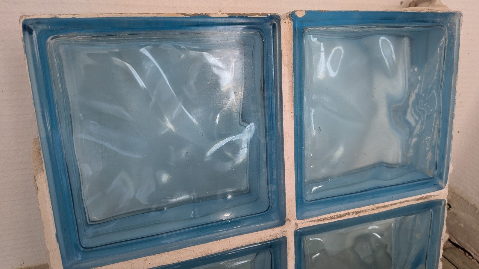 10 stuks glazen bouwstenen, blauw getint, Doe-het-zelf en Verbouw, Glas en Ramen, Ophalen, Gebruikt, Minder dan 80 cm, Minder dan 80 cm