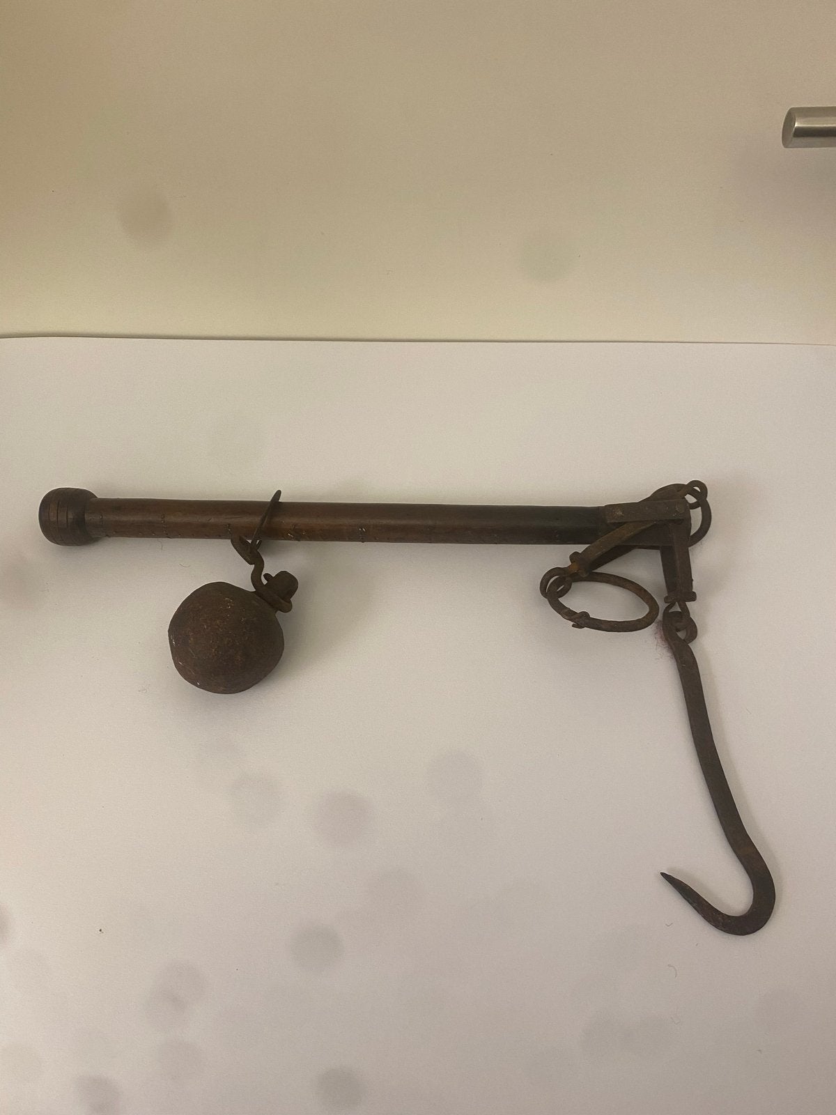 Antieke Franse Landbouw Weegschaal - Boeren Weegtoestel, Ophalen of Verzenden