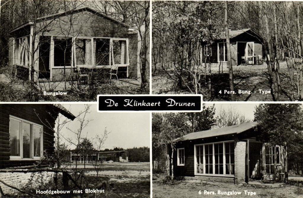 De Klinkaert Drunen - 4 afb bungalow hoofdgebouw - 196? gelo, Ophalen of Verzenden, 1960 tot 1980, Gelopen, Noord-Brabant