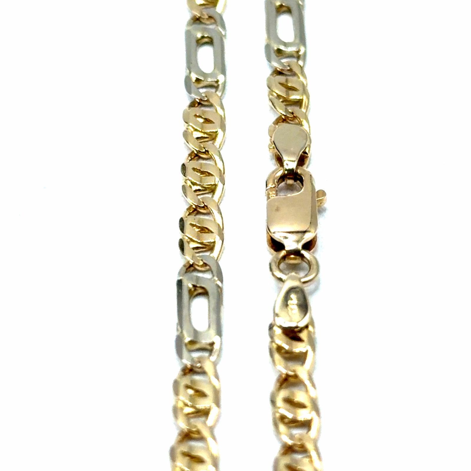 Gouden ketting met afwisselende schakels 14karaat, Sieraden, Tassen en Uiterlijk, W, Nieuw, Ophalen of Verzenden, W