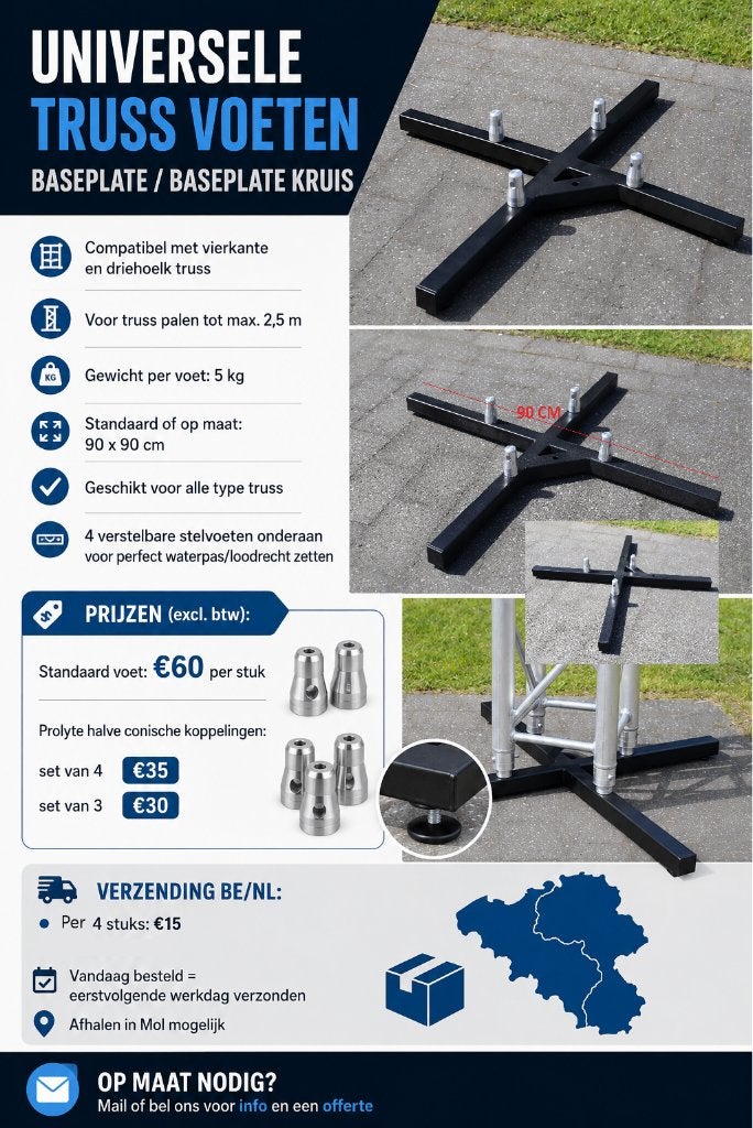 Universele truss voeten / Baseplate / Baseplate kruis, Ophalen of Verzenden, Nieuw, Overige typen