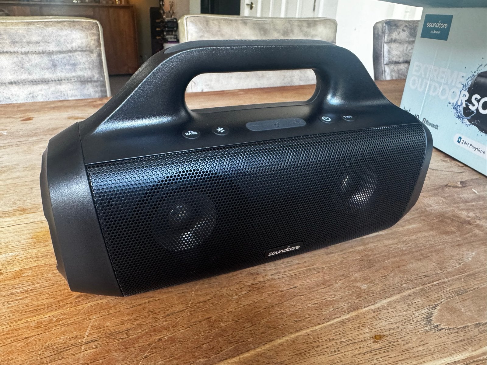 Soundcore Motion Boom Draagbare Bluetooth Speaker, Overige merken, Ophalen of Verzenden, Zo goed als nieuw, Draagbare speaker