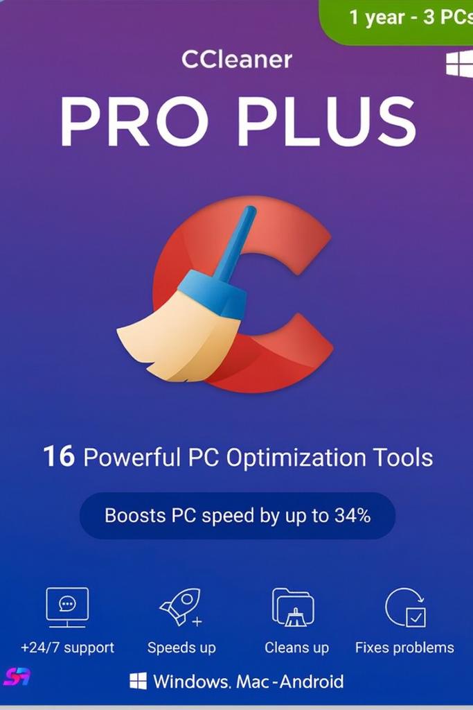 CCleaner Professional Plus 1 jaar / 3 pc's voor Windows, Computers en Software, Antivirus- en Beveiligingssoftware, Zo goed als nieuw