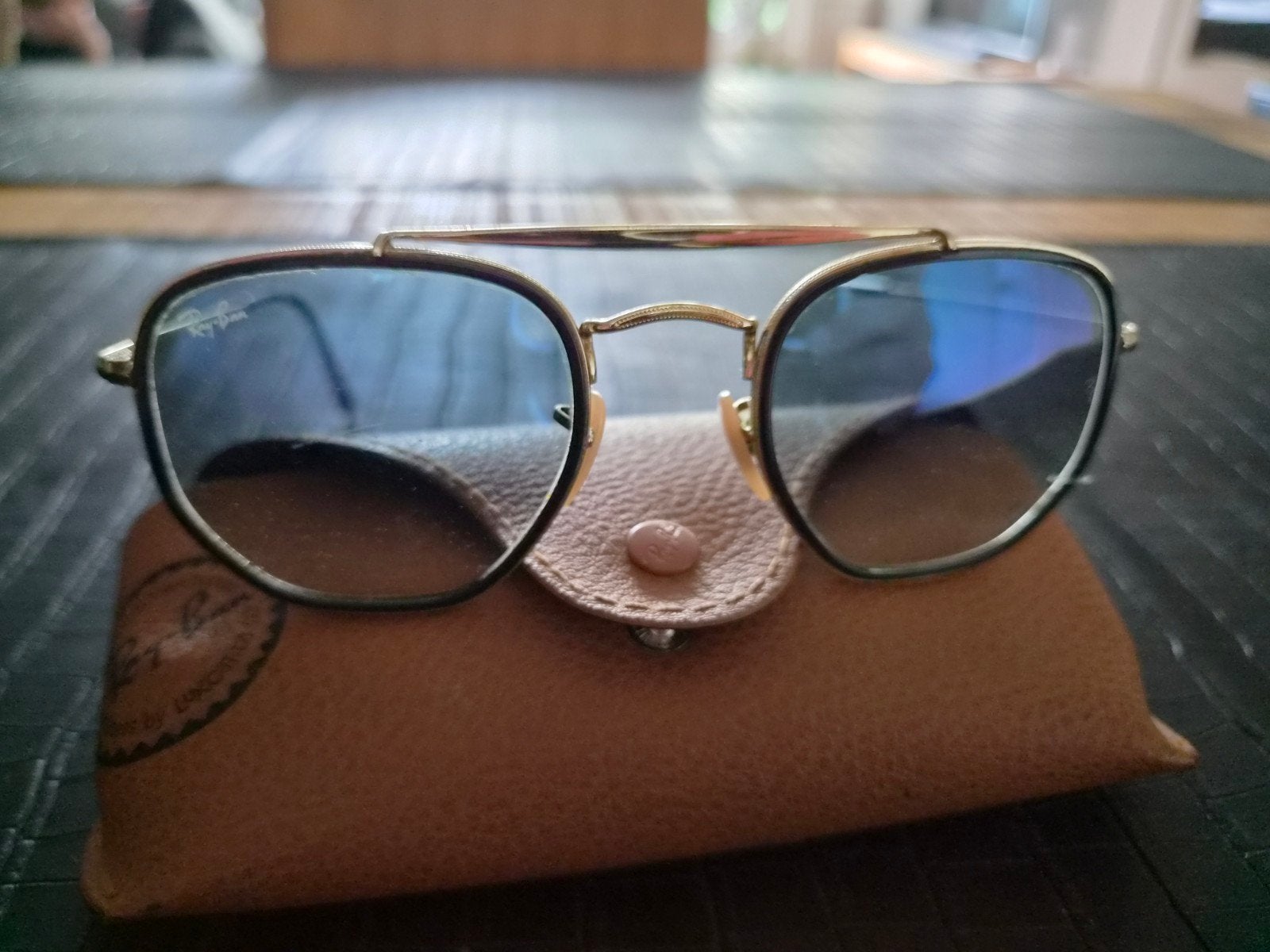 Ray-Ban Marshall II zonnebril heren - Stijlvol en Tijdloos, Ophalen, Gebruikt, Zonnebril, Blauw