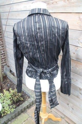 Wikkelblouse zwart/ brons sophia pigozzi mt 42 Vaste prijs A, Zwart, Maat 42/44 (L), Sophia pigozzi, Ophalen of Verzenden