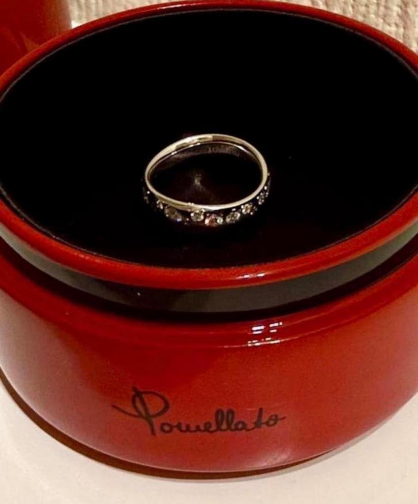 Nieuwe Pomellato Milano ring 18 karaat goud diamant 0.81ct!, Wit, Nieuw, Ophalen of Verzenden, Kleiner dan 17