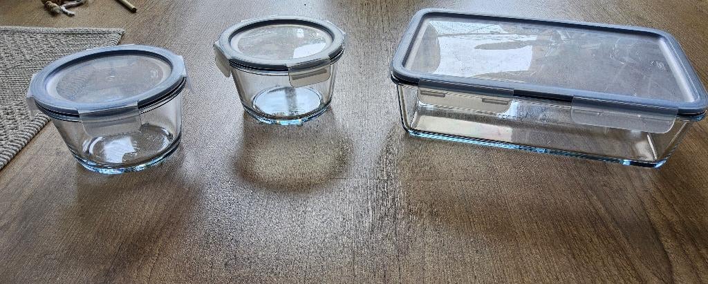 IKEA 365+ 1 voorraadpot 3,1L + 2 van 600ml, Ophalen, Glas, IKEA, Zo goed als nieuw