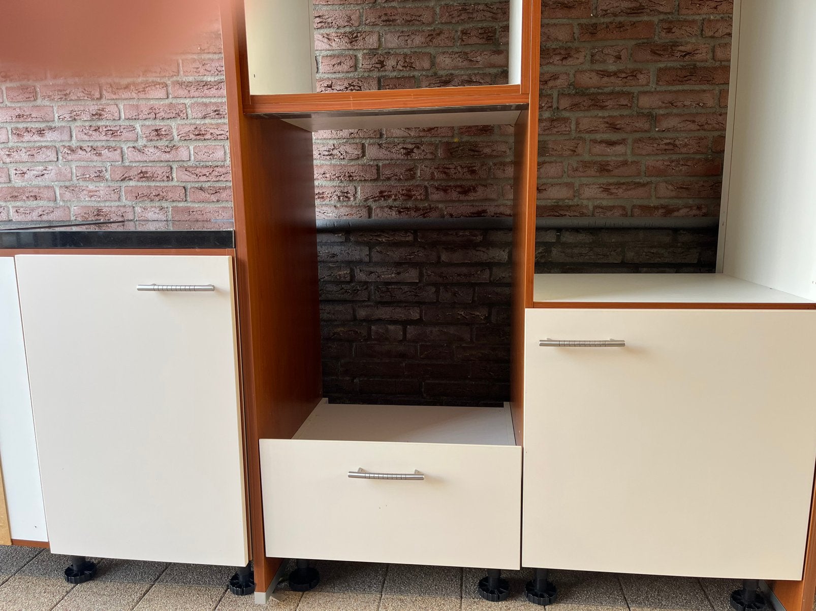 Drie crèmekleurige keukenkasten, Ophalen, Gebruikt, Overige typen