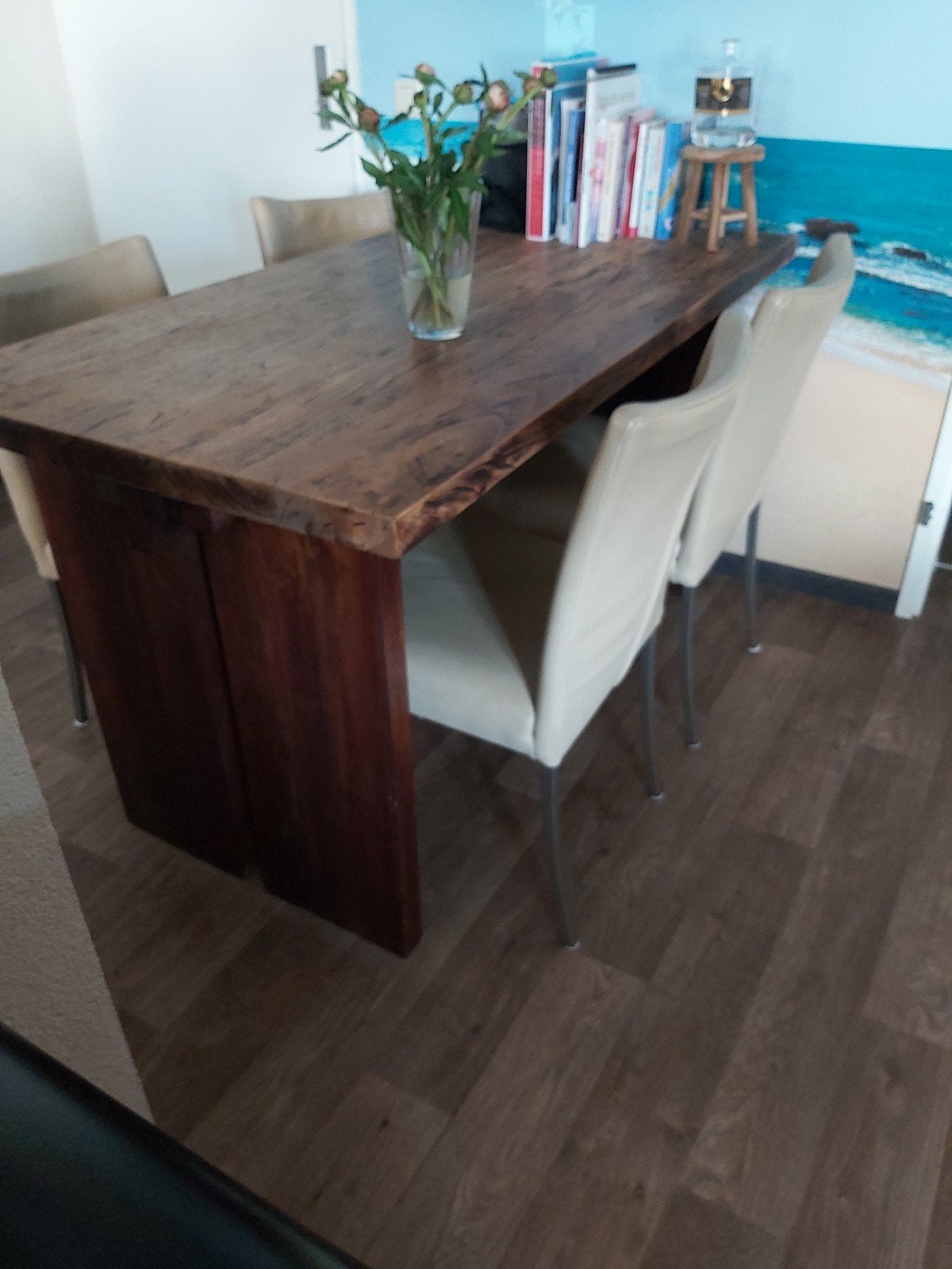 Teakhouten Tafel 150cm, Ophalen, Gebruikt, 100 tot 150 cm, Teakhout