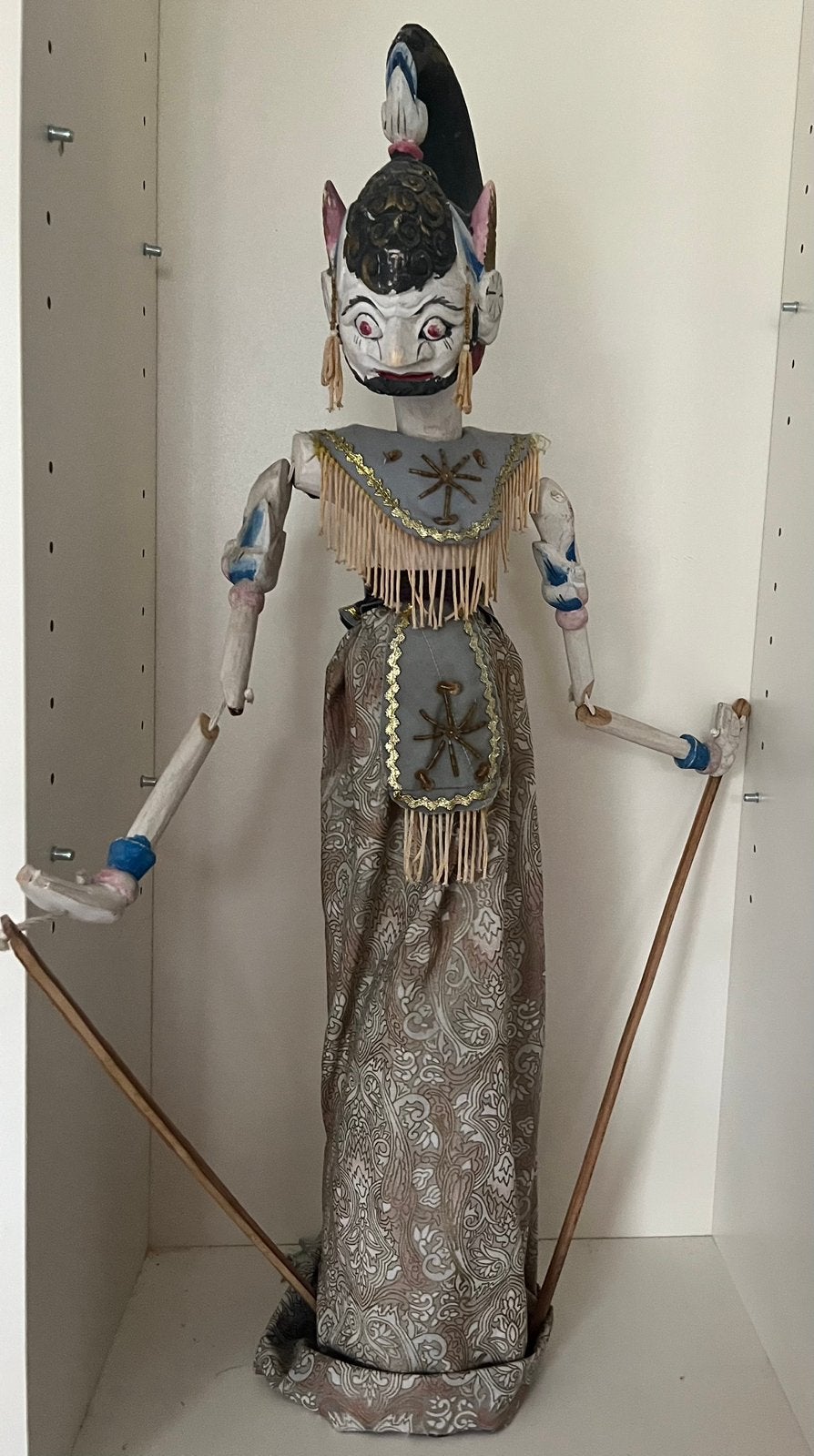 Wajang poppen, Op standaard, Ophalen of Verzenden, 74 cm, Meerkleurig