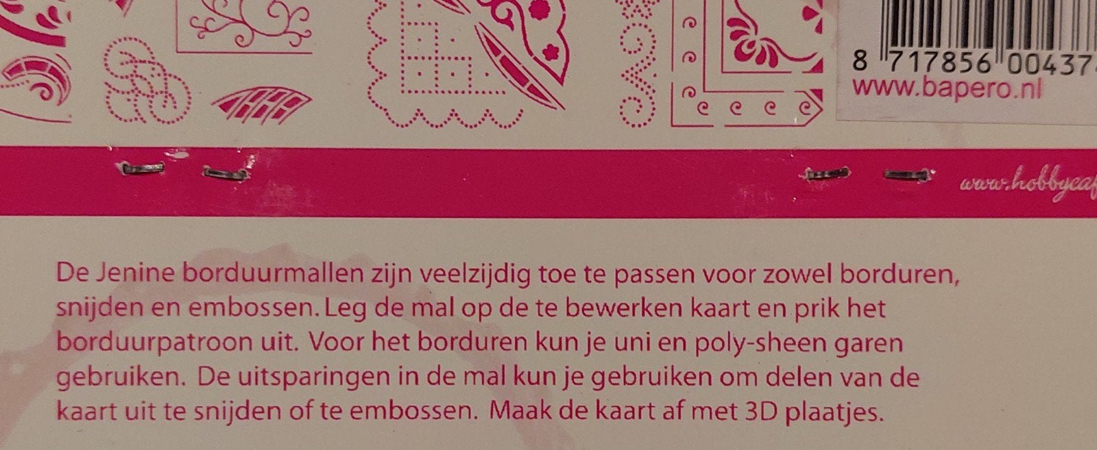 Jenine borduurmal by Crea Motion - BS 372199, Hobby en Vrije tijd, Ophalen of Verzenden, Nieuw, Overige thema's, Pons of Mal