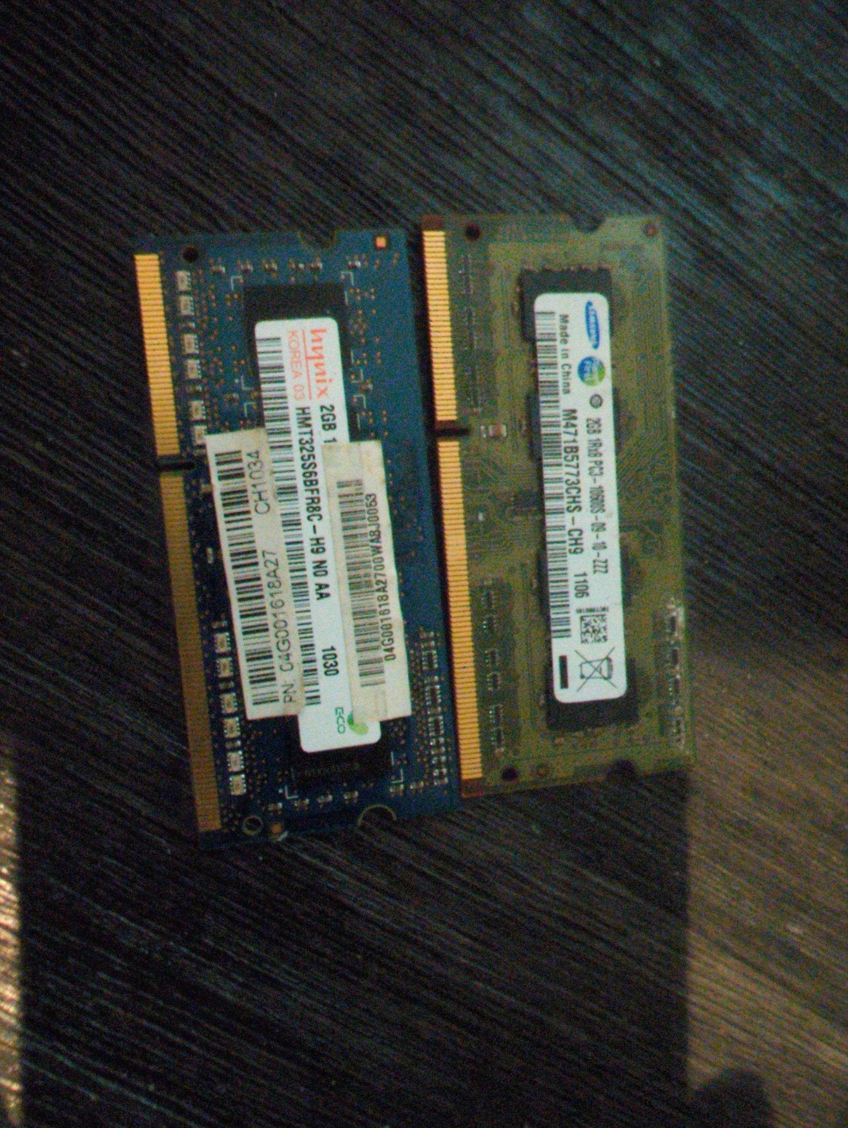 2x 2GB PC3 Laptop RAM Geheugen (Hynix & Samsung), Gebruikt, Overige soorten, Ophalen of Verzenden, 2 GB