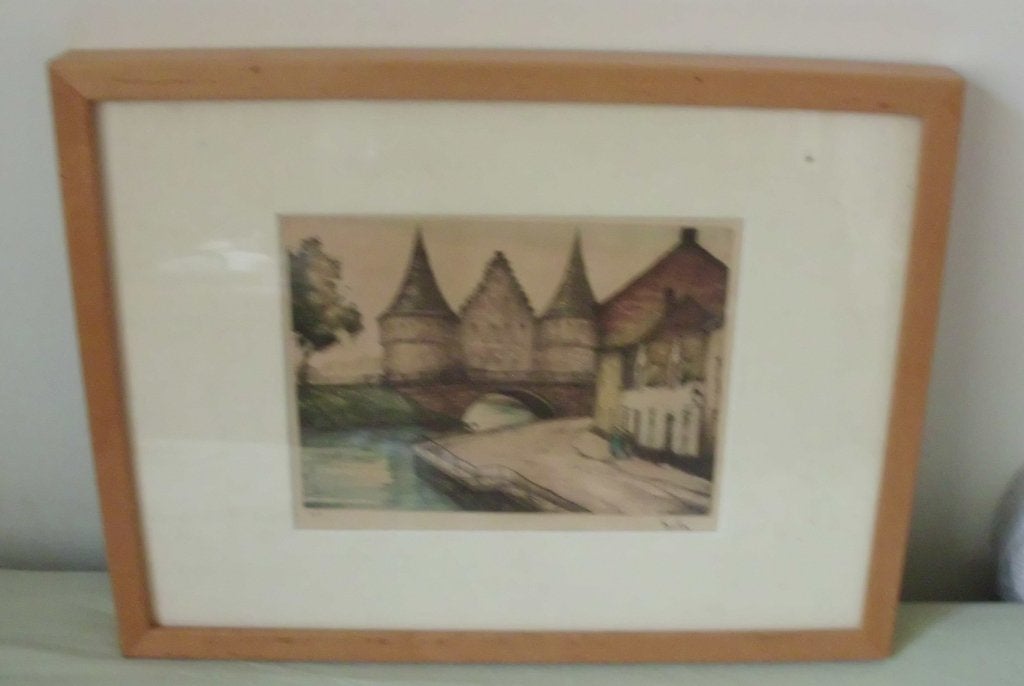 Roger Hebbelinck   1912 - 1987   ( Belin ), Antiek en Kunst, Ophalen of Verzenden, Architectuur, Ets, 1950 - 1999