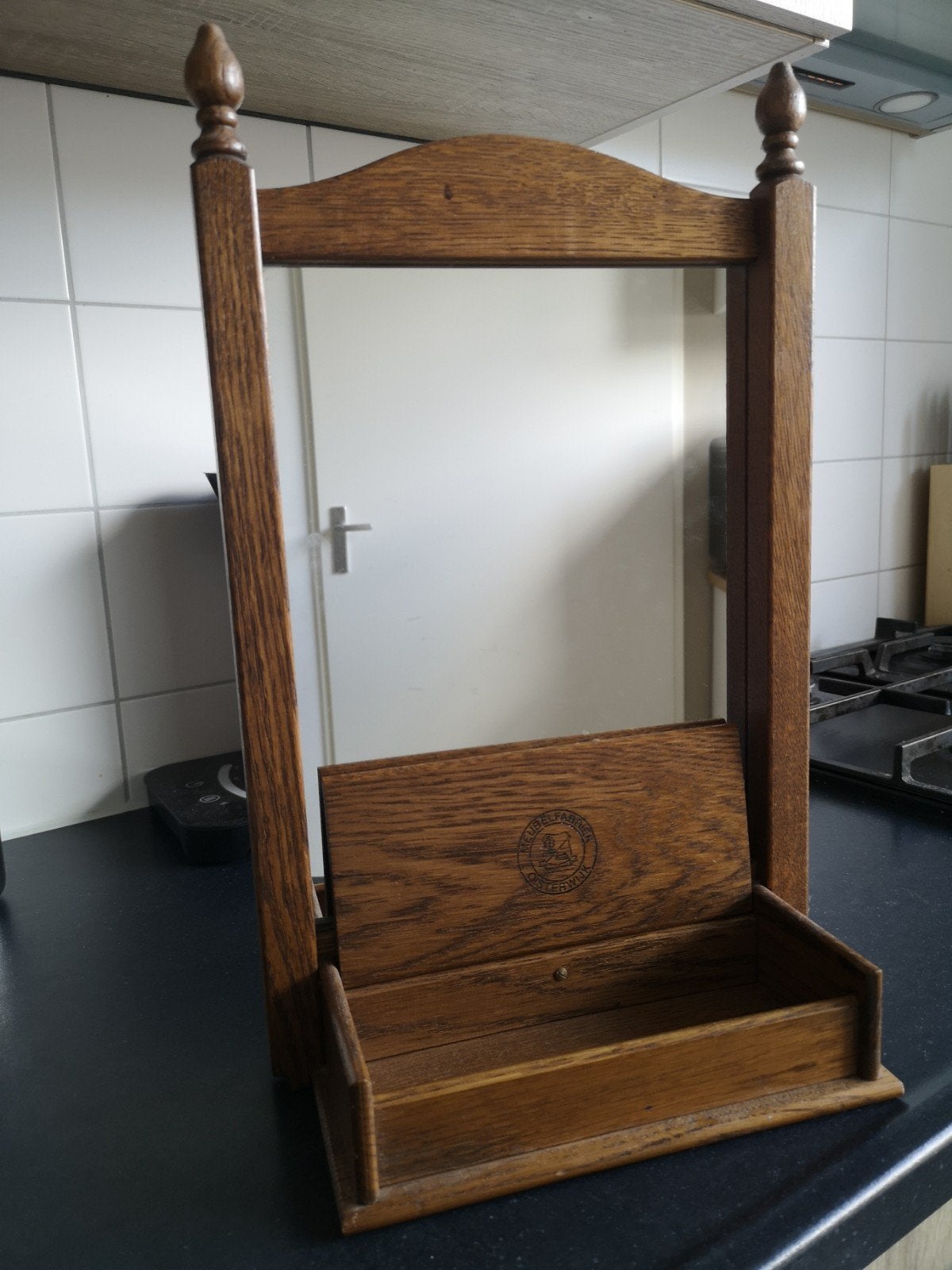 Vintage Meubelfabriek Oisterwijk spiegel met bakje, Ophalen, Rechthoekig, Minder dan 50 cm, Minder dan 100 cm