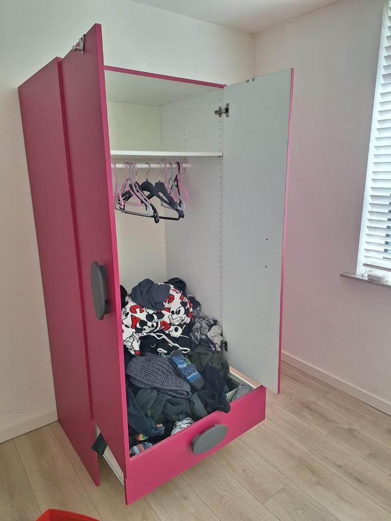 Roze kledingkast kinderkamer, Huis en Inrichting, Kasten | Kledingkasten, 150 tot 200 cm, 50 tot 100 cm, 50 tot 75 cm, Ophalen