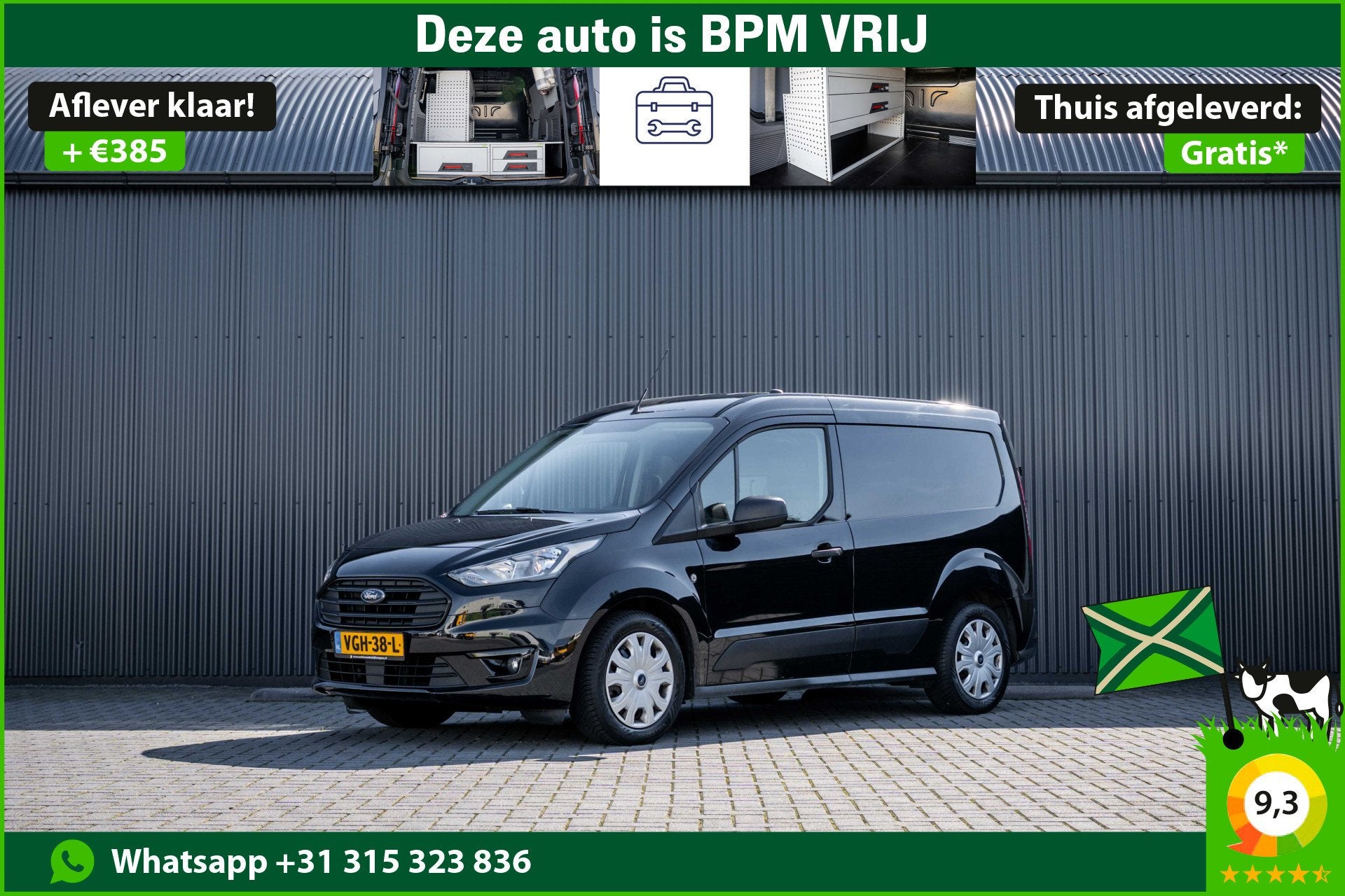 Ford Transit Connect 1.0 EcoBoost | Benzine | Climatronic |, Auto's, Voorwielaandrijving, Gebruikt, Zwart, Bedrijf