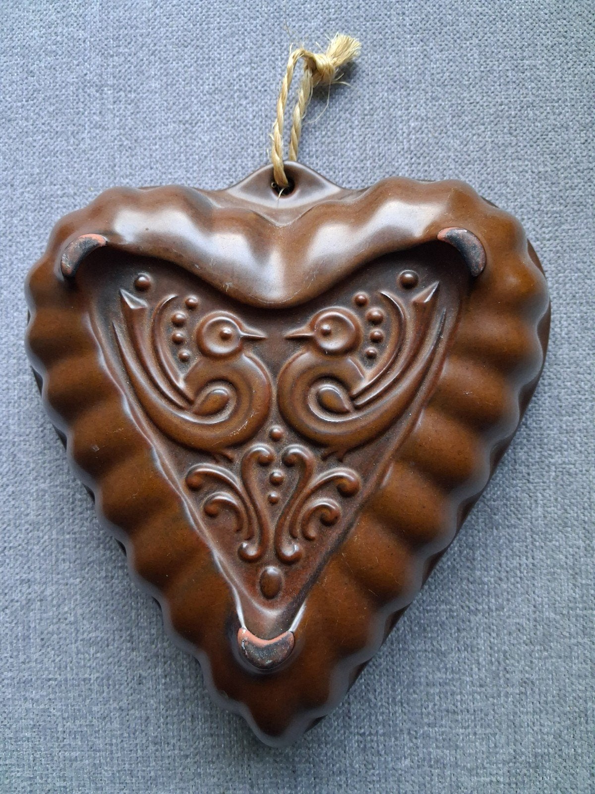 Vintage hartvormige bak- of puddingvorm, Antiek en Kunst, Ophalen of Verzenden