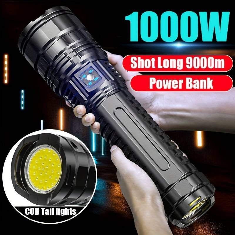 Zeer Sterke, Felle Zaklamp 1000W! Krachtige 15000mAH-Accu, Ophalen of Verzenden, Nieuw