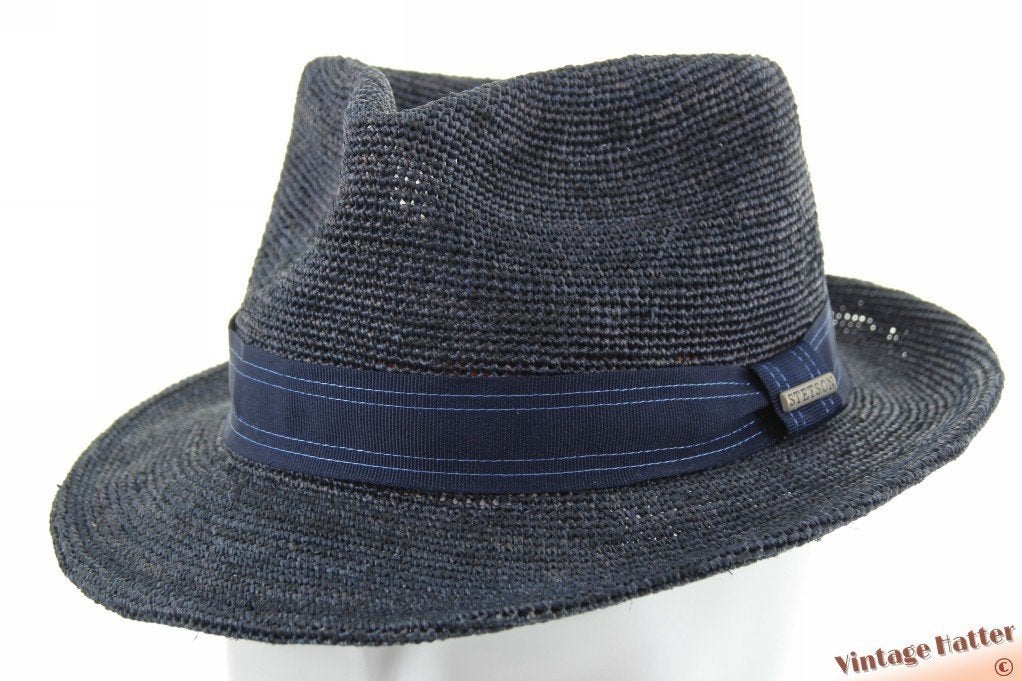 zomer gleufhoed Stetson Fedora Raffie Crochet grijsblauw 56, Kleding | Heren, Hoeden en Petten, Hoed, Stetson - Raffia Crochet