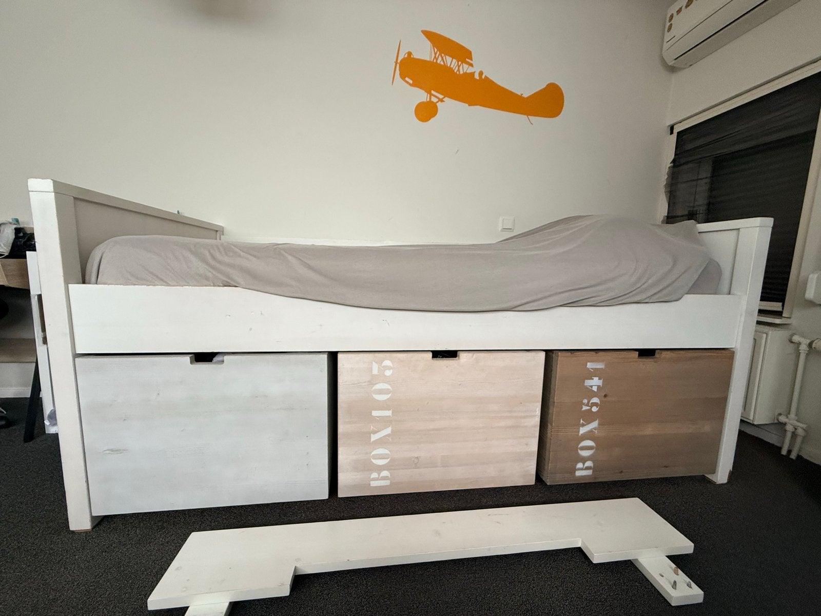 Bopita Basic Wood Bed 90x200 - Wit, Ophalen, 85 tot 100 cm, Gebruikt, Lattenbodem