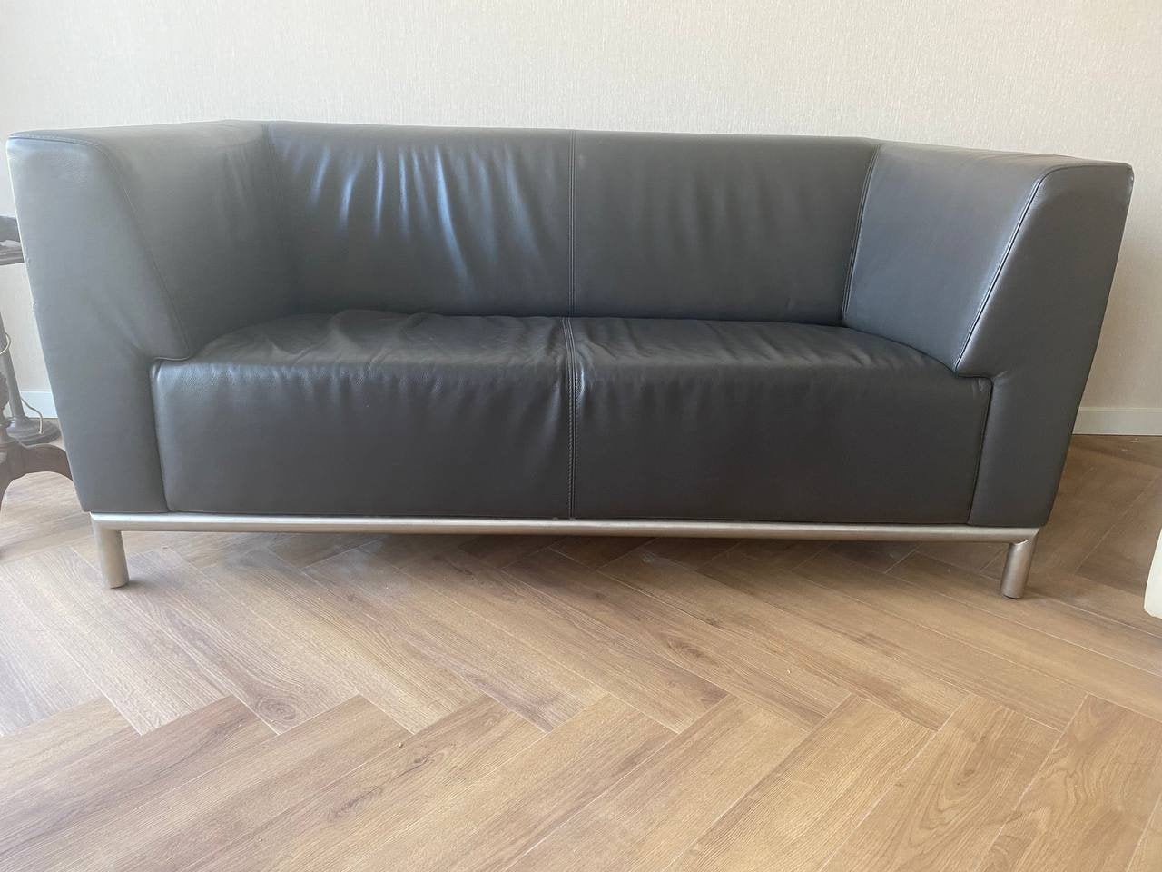 Mooie leren bank. Gratis ophalen!, Huis en Inrichting, Ophalen, Driepersoons, Zo goed als nieuw, Rechte bank