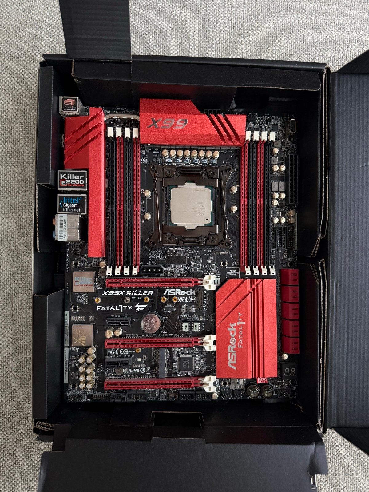 ASRock Fatal1ty X99 Killer + Intel Core i7-5820K Set, Ophalen of Verzenden, Gebruikt, Intel, DDR4