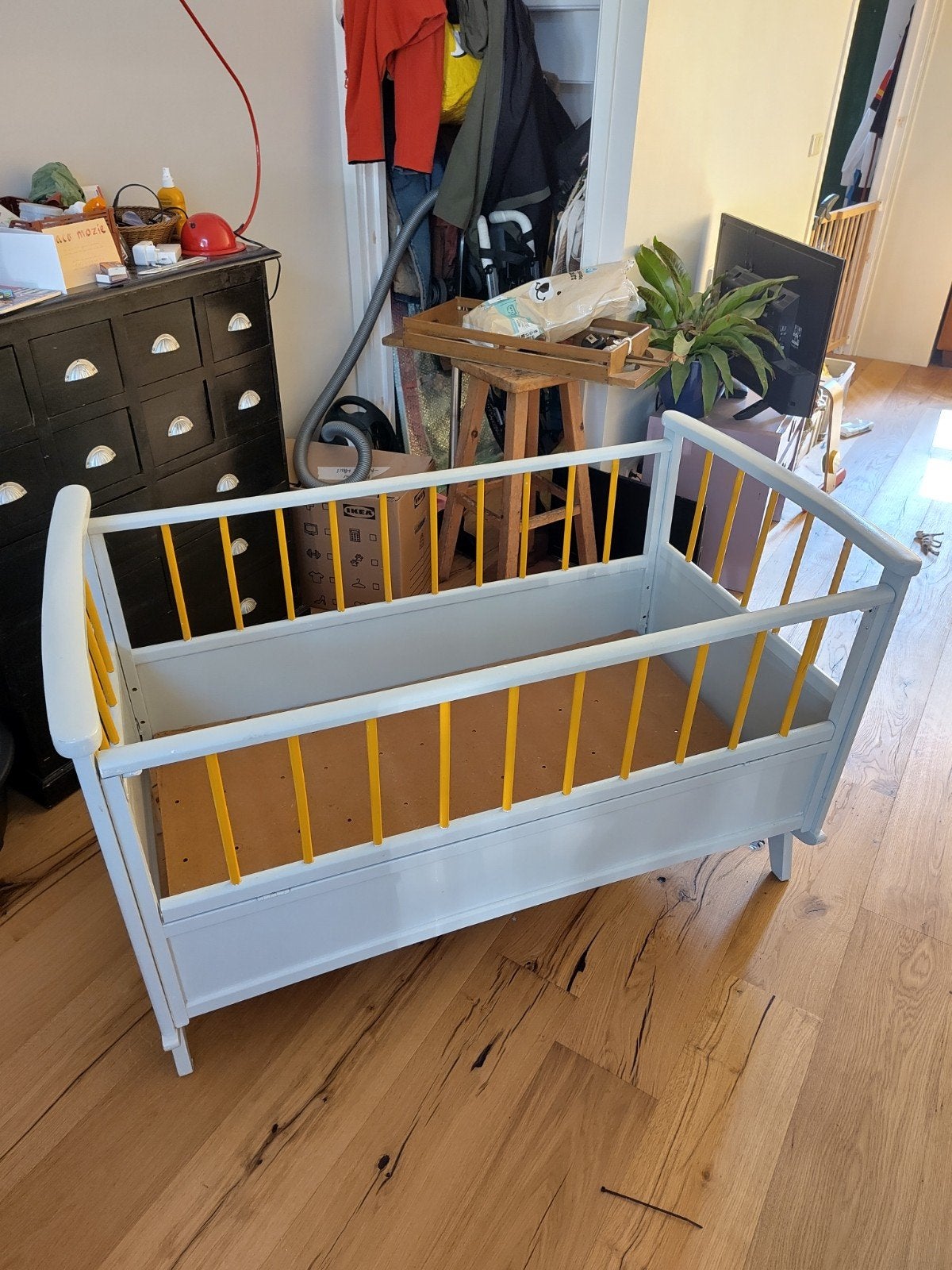 Vintage ledikantje / co-sleeper, Ophalen, Gebruikt, Minder dan 140 cm, Matras