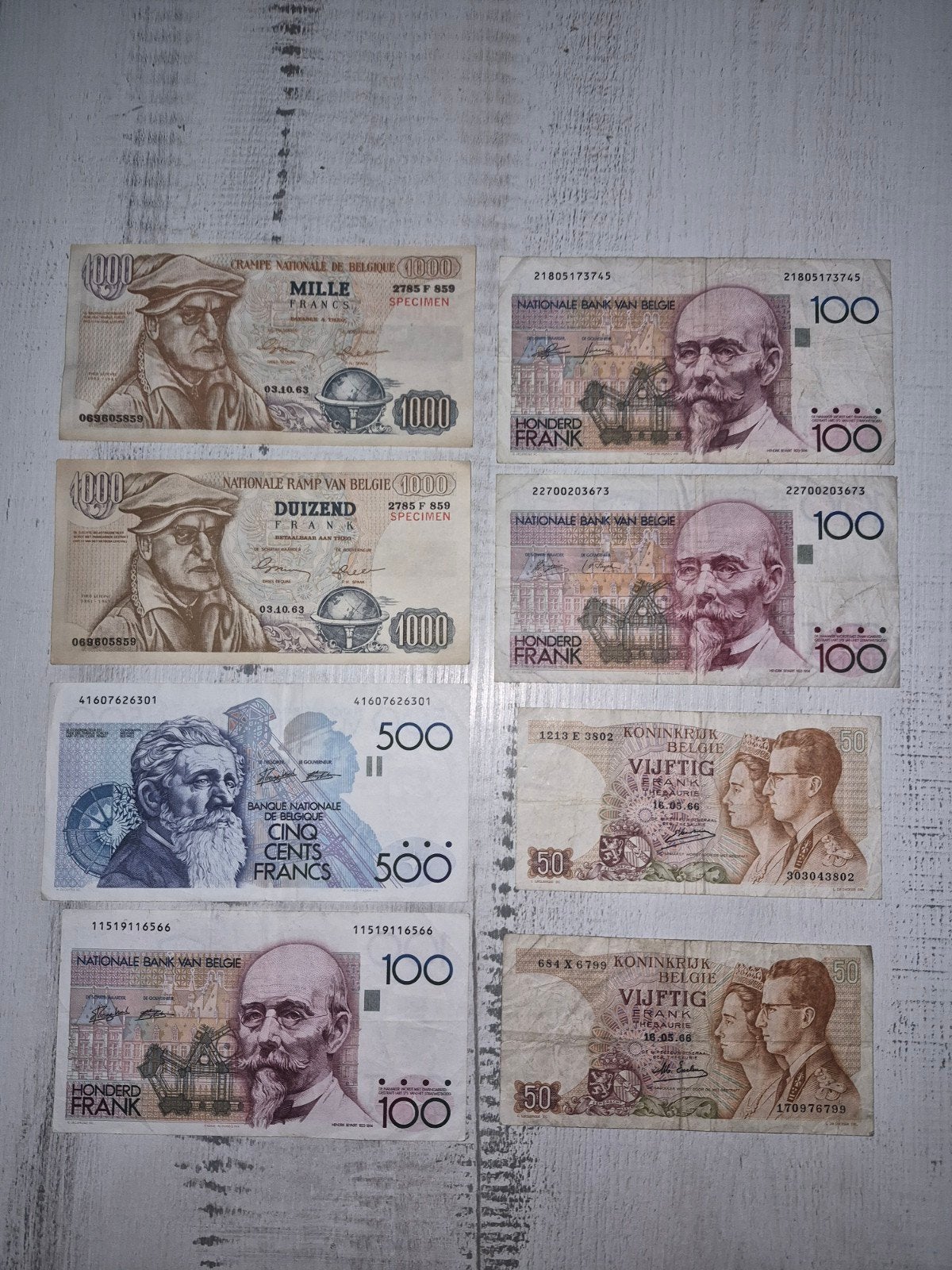 Collectie Belgische Frank biljetten - Diverse jaren, Postzegels en Munten, Ophalen of Verzenden