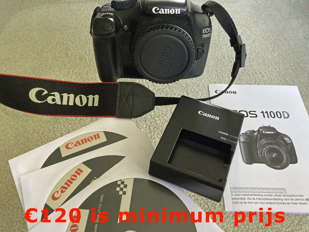 Canon 1100D spiegelreflexcamera met accesoires en boek!, Gebruikt, Canon, Ophalen of Verzenden, 8 keer of meer