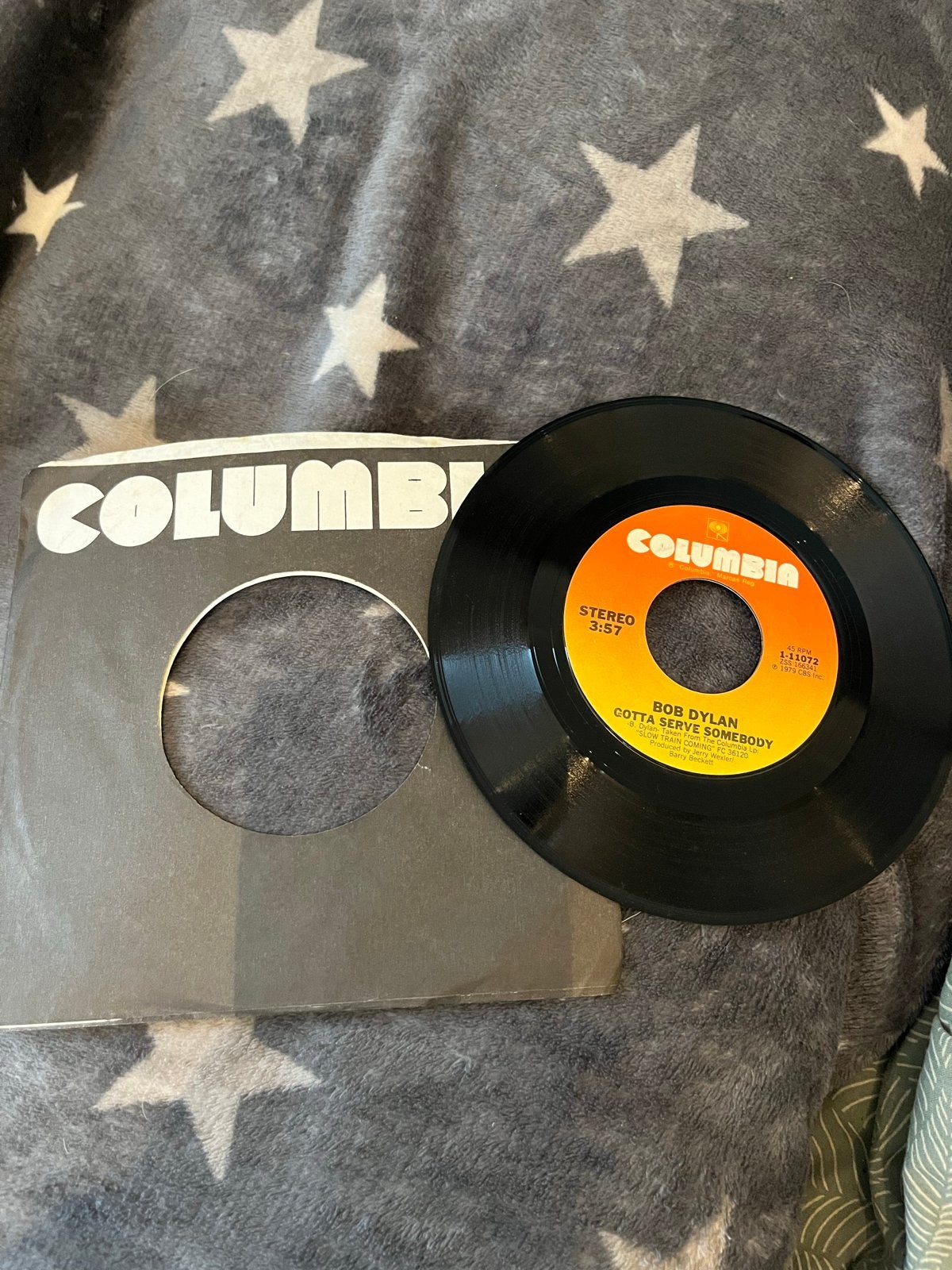 Bob Dylan - Gotta Serve Somebody 7 inch vinyl single, Cd's en Dvd's, Vinyl Singles, Ophalen, Gebruikt, 7 inch, Fotohoes
