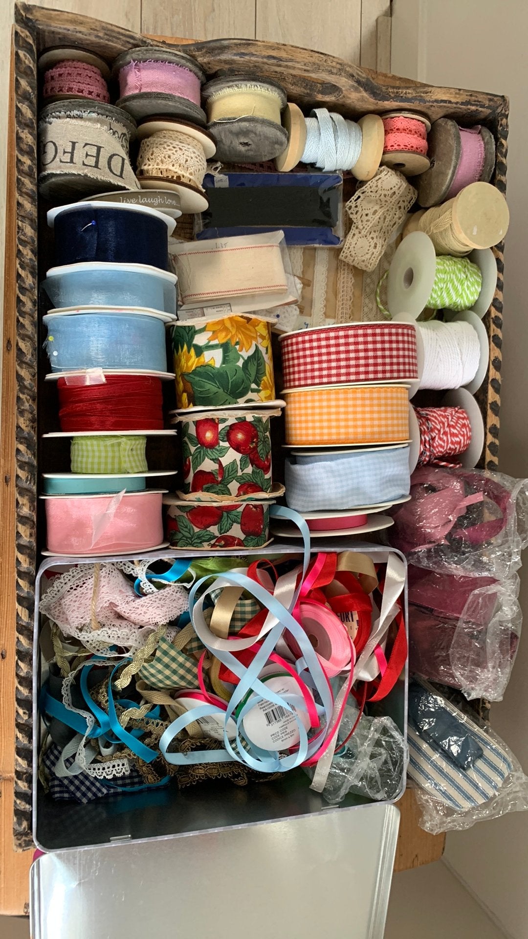 Grote collectie linten, Gebruikt, Textiel, Meerkleurig, Ophalen of Verzenden