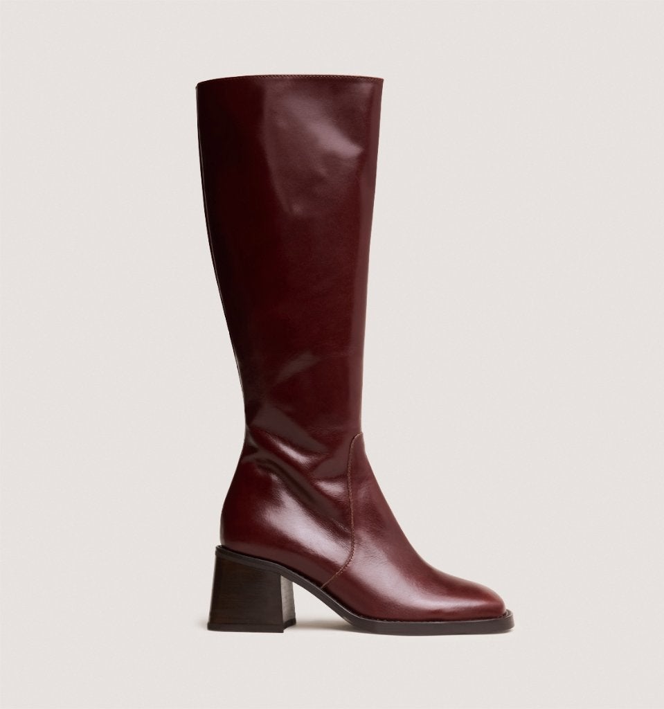 Jonak leren laarzen * kleur bordeaux bruin* maat 36 z.g.a.n., Kleding | Dames, Hoge laarzen, Overige kleuren, Ophalen of Verzenden