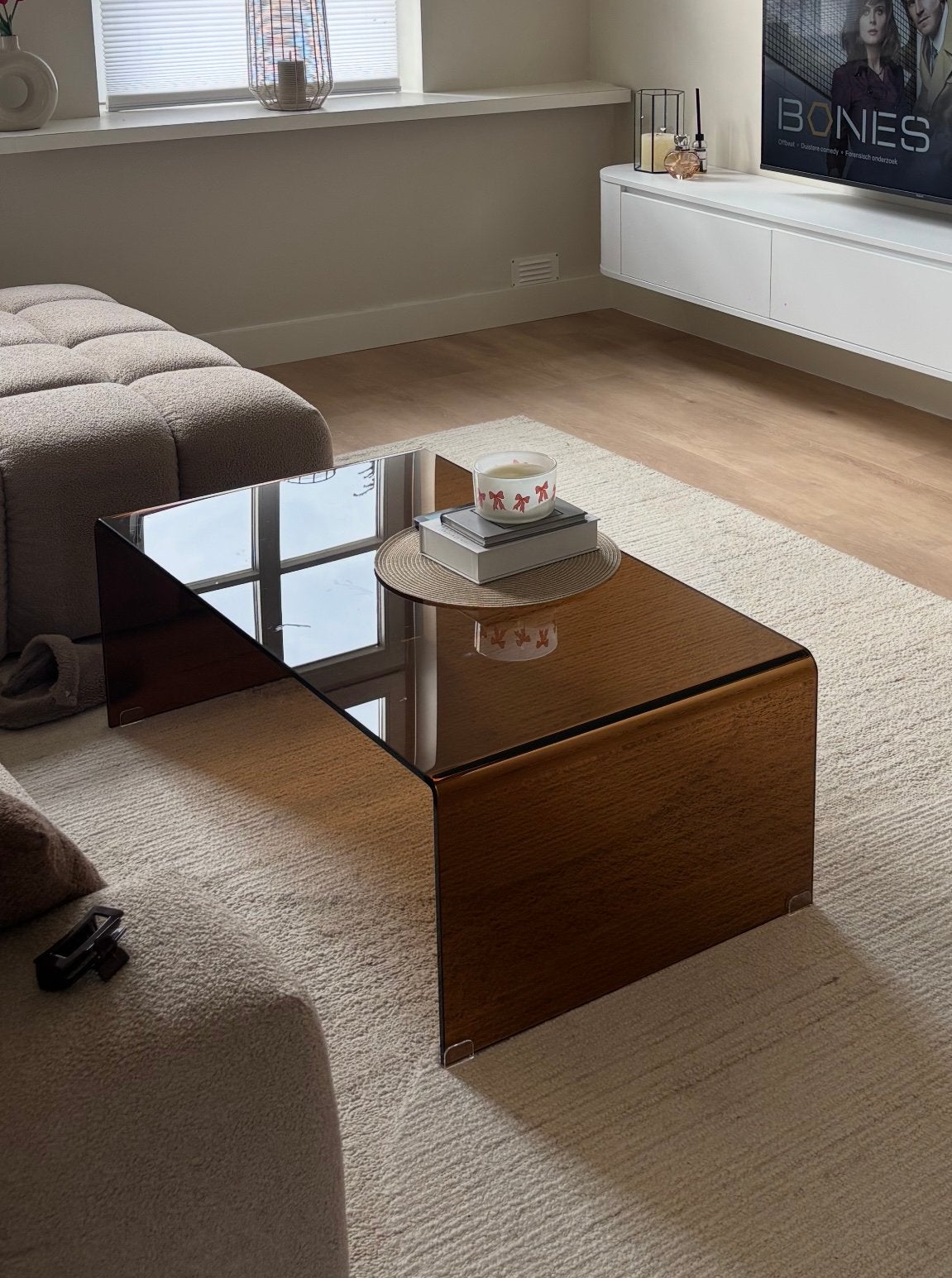 Salontafel glas, Ophalen, 100 tot 150 cm, 50 tot 100 cm, Rechthoekig