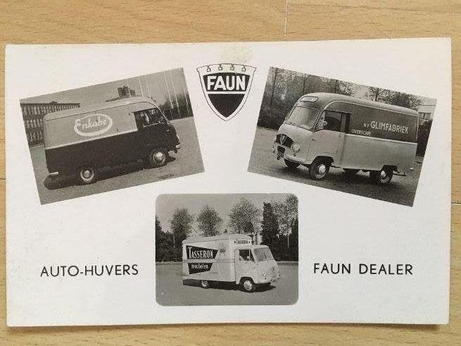 reklamekaart auto Huvers Rotterdam., Ophalen of Verzenden, 1960 tot 1980, Ongelopen, Zuid-Holland