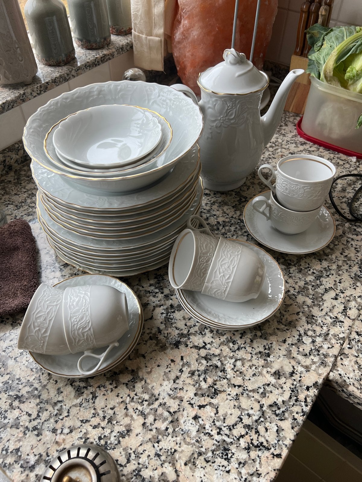 Mitterteich Bavaria Servies - Wit met Gouden Rand, Ophalen