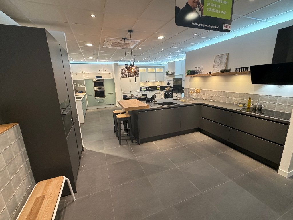HL032 Laser soft grafiet Showroomkeuken, Huis en Inrichting, Ophalen, Nieuw, Dubbelwandige keuken, Met kookeiland