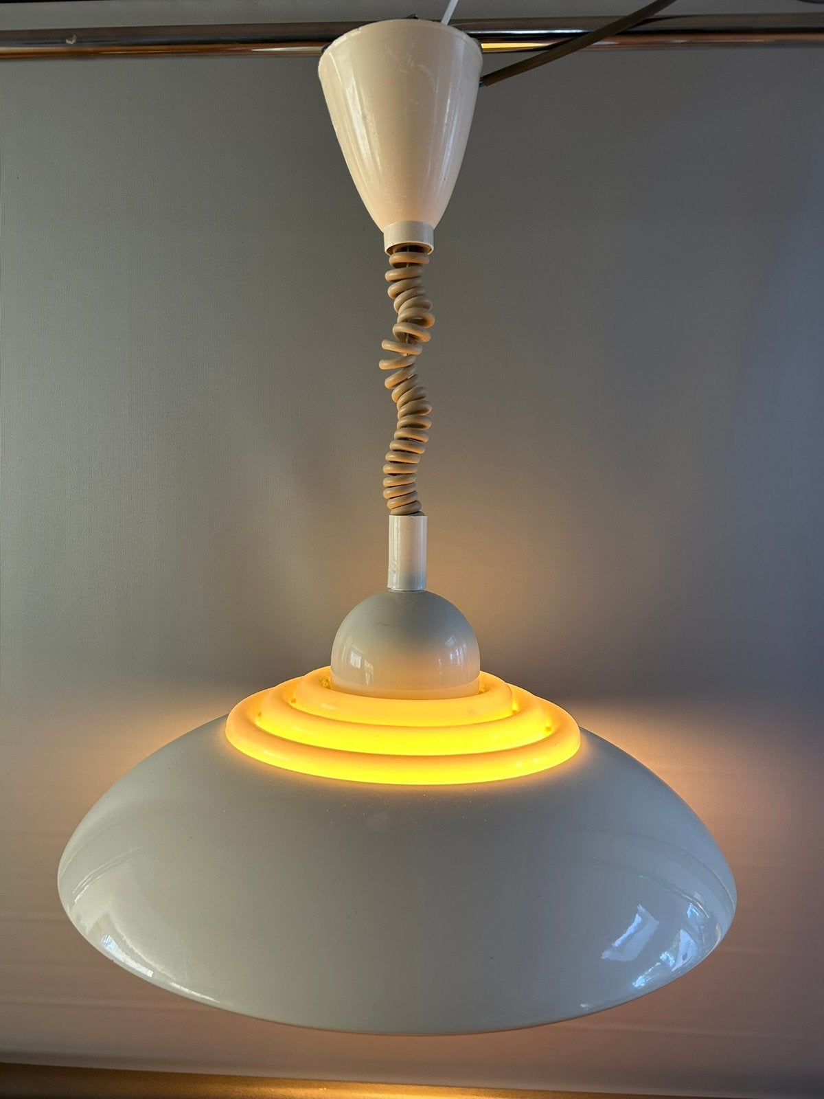 UFO HANGLAMP ||| Knud Christensens Electrics, Ophalen of Verzenden, Gebruikt, Overige materialen, Danish Design UFO Space Age SEVENTIES vintage retro