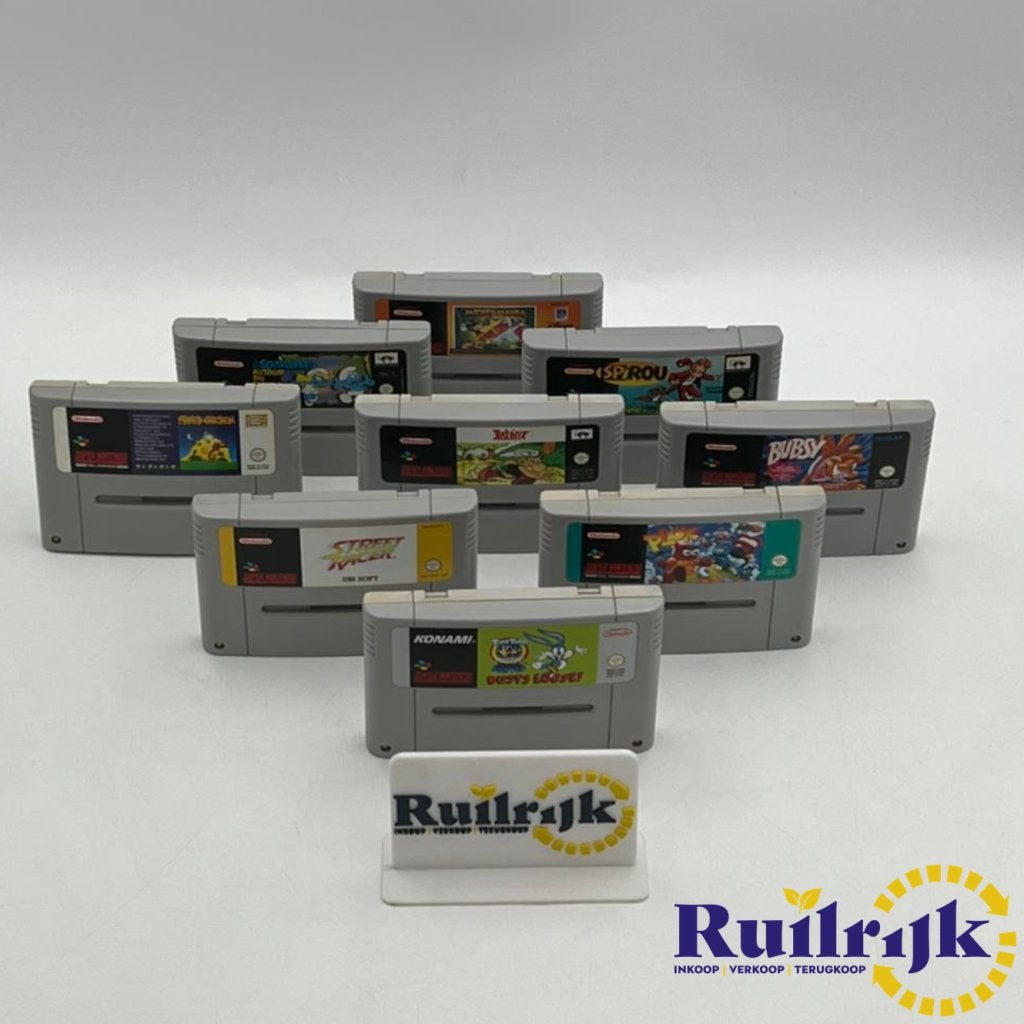 Diverse Super Nintendo SNES Games met Handleiding, Nintendo, Zo goed als nieuw, Support@nintendo.com, 11-1 Hokotate-cho, Kamitoba, Minami-ku
Kyoto 601-8501
Japan