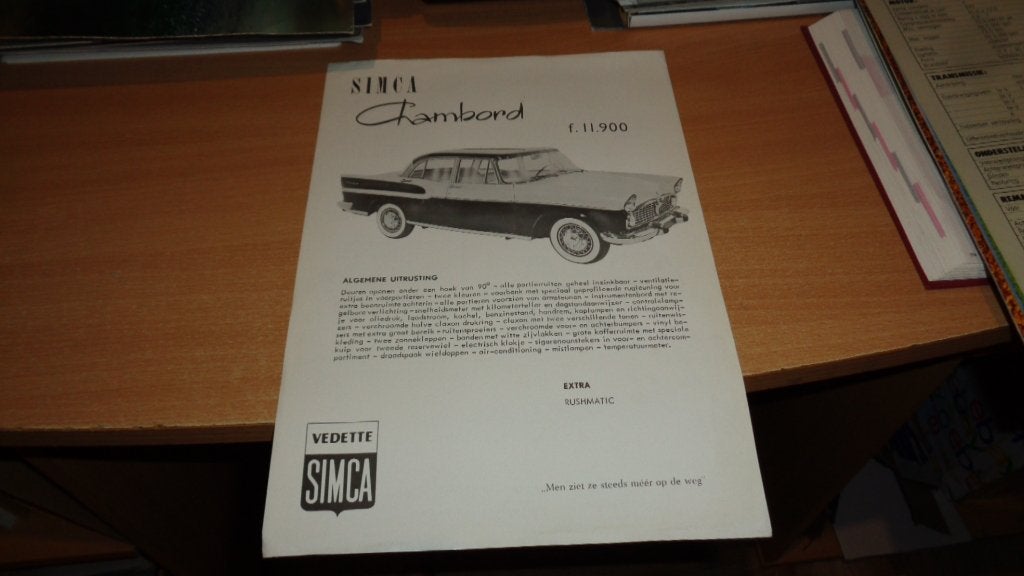 ZELDZAME Folder SIMCA CAMBORD, Verzenden, Gelezen, Overige merken
